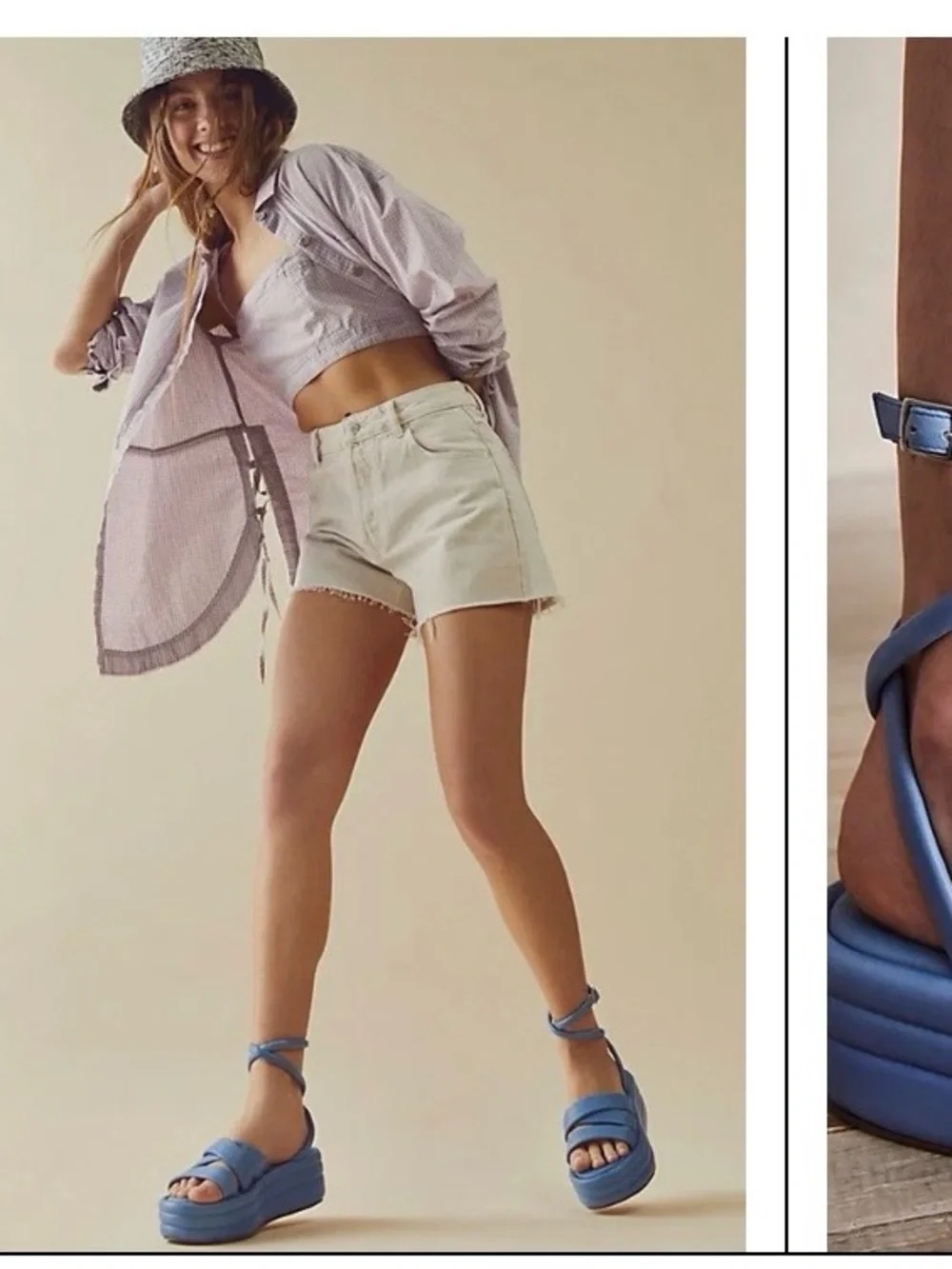 Free People Periwinkle Wrap-Ankle Platform Sandal